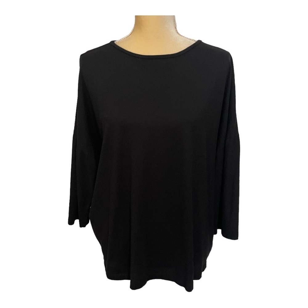 Zara Trafaluc Black Lightweight Knit Top Long Sleeve Size‎ Small